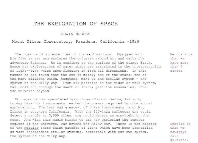 The Exploration Of Space – An annotated version.