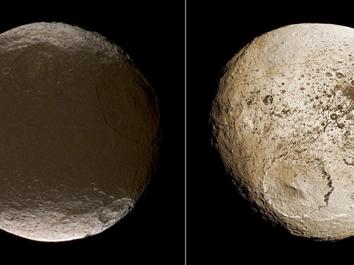 Why does Iapetus have two colours?